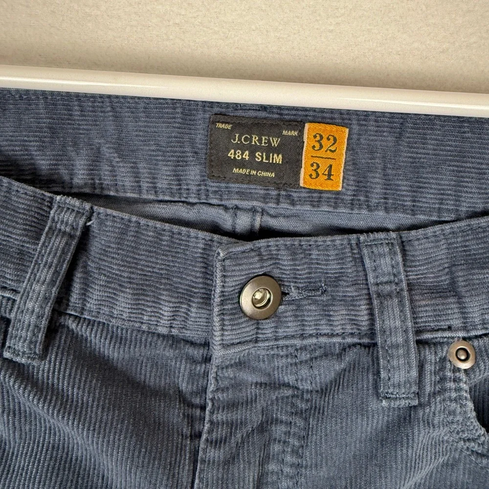 J. Crew 484 Slim Jeans Navy‎ Blue Corduroy Mens 32x33 Casual Normcore